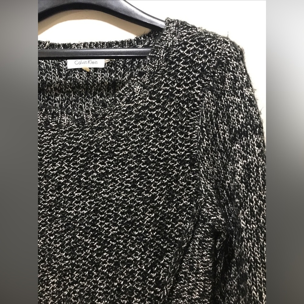 Calvin Klein Marled Knit Crew Neck Tunic Sweater S - Picture 2 of 5